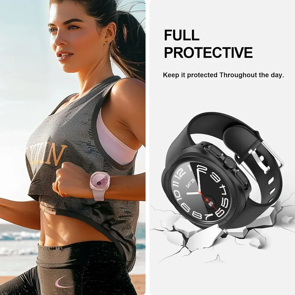Premium Glass & Case Protector Bumper Shell for Smartwatches - Matte Finish
