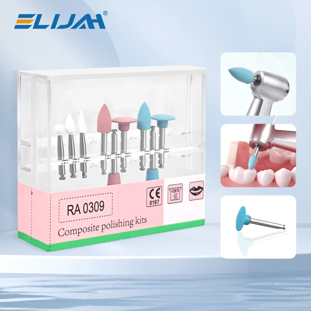 5 Kits Dental Polisher RA 0309 For Low-Speed Handpieces - Composite Resin Polishing Kit, Tungsten Carbide Heads