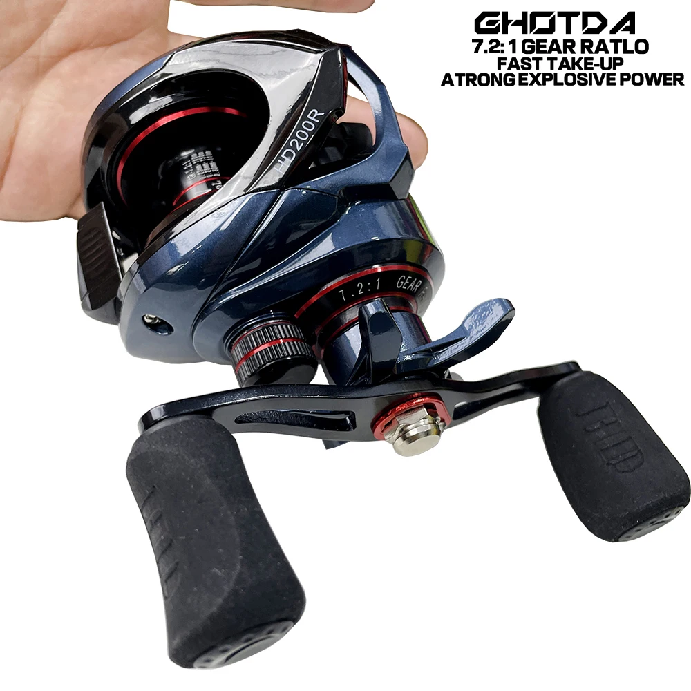 

GHOTDA Baitcasting Reel Magnetic Brake System Reel 8KG Max Drag 17+1 BBs 7.2:1 High Speed Fishing Reel