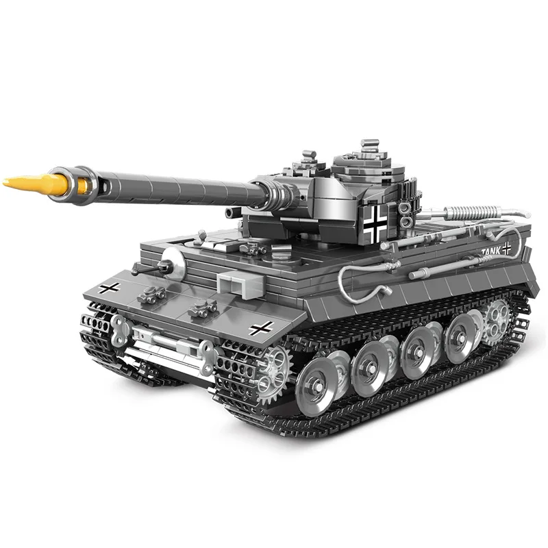 

Масштаб 1:35, 858 шт., Военный танк Sd. KFZ. 181, строительные блоки, армия с солдатами, фигурка WW2, кирпичи, игрушки для детей, мальчиков