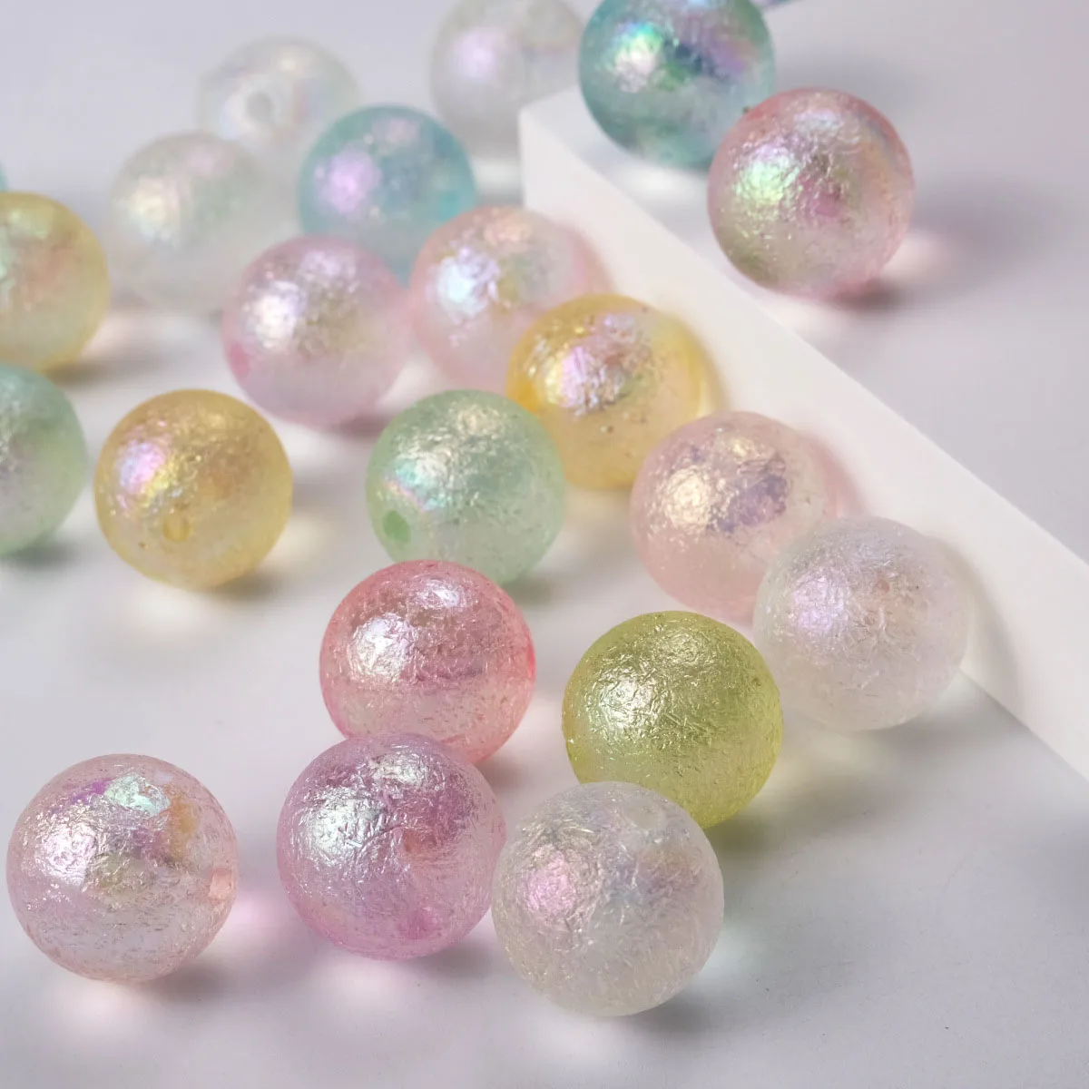 

New Jelly Style Wrinkle Icy Round Gumball Bubblegum Jewelry Bracelet Necklace Beading Material 100pcs 16mm Plastic Loose Beads