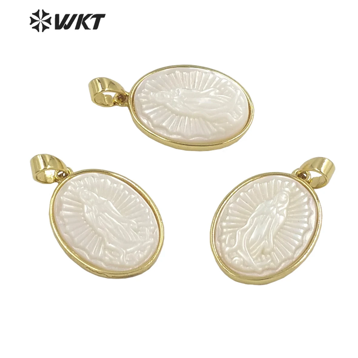 

WT-JP320 WKT 2022 Noble And Eegant Oval Shape MOP Pendant Gold-Plate Beautiful Birthdayw Style Trend Accessory Jewelry