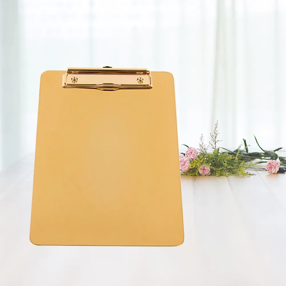 금속 클립보드 150X210Mm 골드 스테인레스 스틸 부드러운 둥근 모서리 거울 마감 사무실 학교 파일 폴더용 쓰기 플레이트