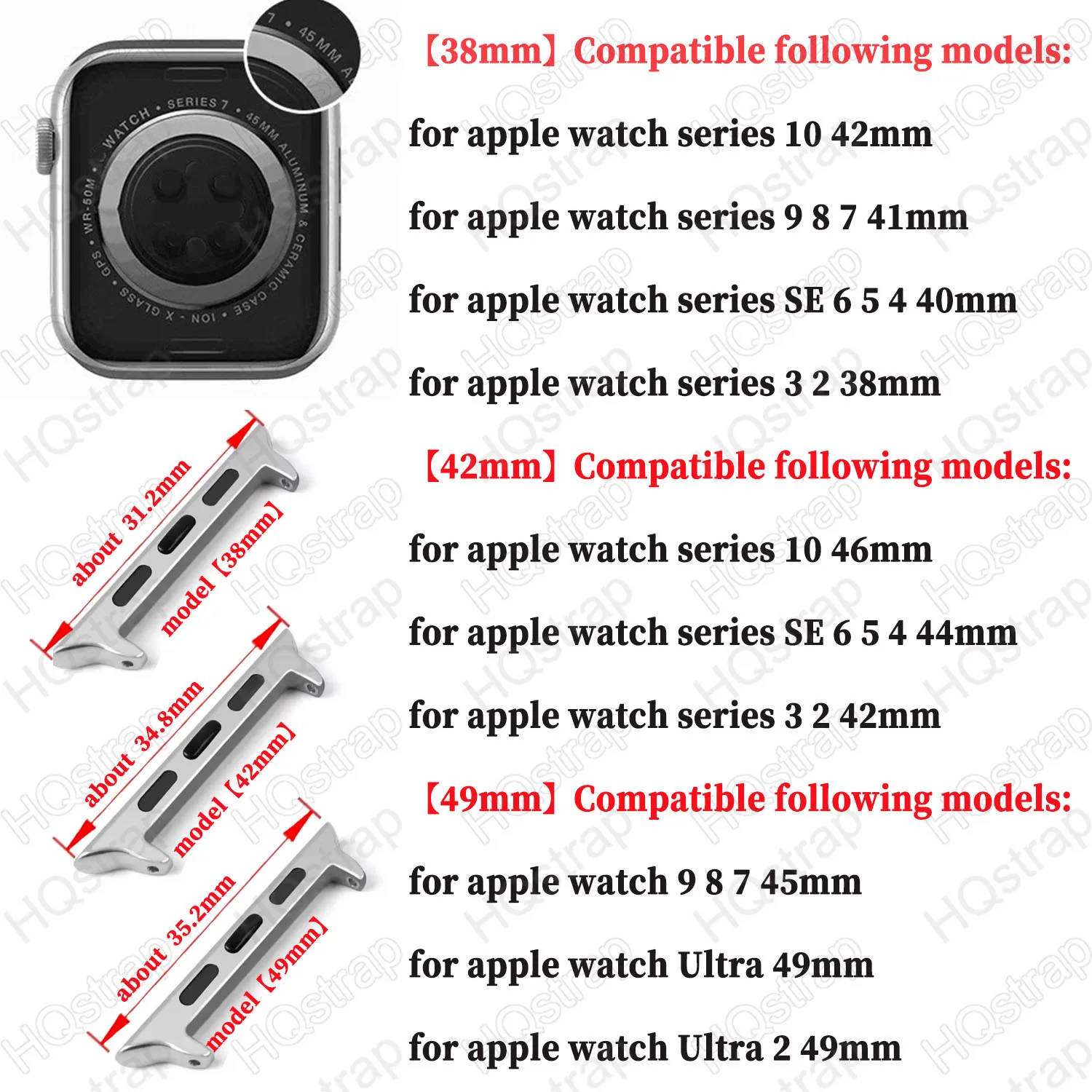 รูปสินค้า สายรัดข้อมือสแตนเลสสตีลสำหรับ Apple Watch ทุกรุ่น