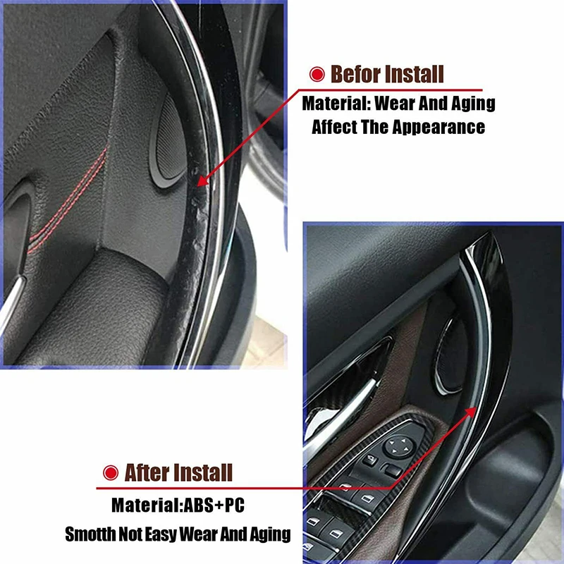 Car Door Handle Cover Pair Fit For BMW 3 4 Series F30 F35 2012 2013 2014 2015