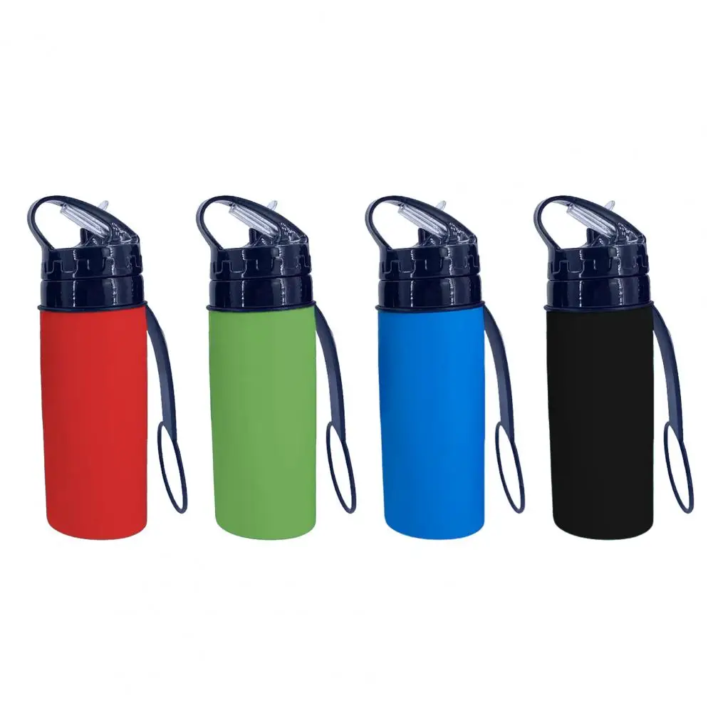 450ml Collapsible Water Bottle BPA Free Food Grade Leak Resistant Portable Travel Sports Foldable Water Bottle