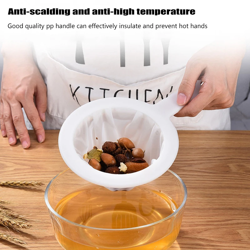 Set 6 Filtri In Nylon Per Alimenti | Maglie 80/100/120/200/300/400 Mesh | Per Latte, Succhi, Caffè, Vino - Con Manico, Facili Da Pulire - Foto 3