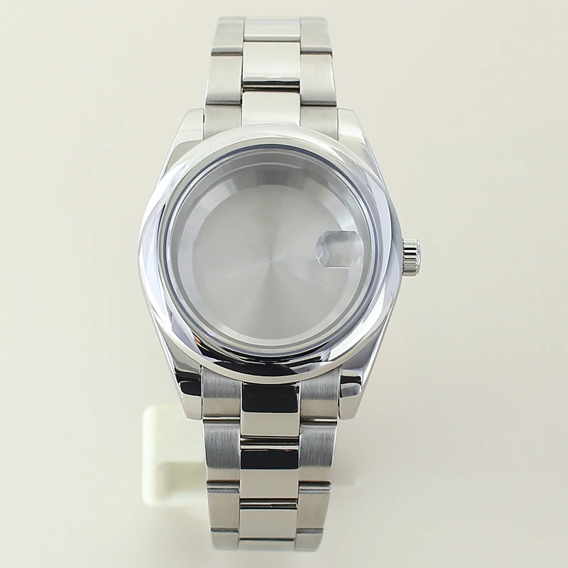 High-Quality 36mm/39mm Steel Watch Case with Sapphire Glass Bracelet