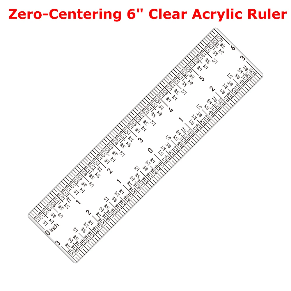 

1pc Zero-Centering 6" Clear Acrylic Ruler for DIY Craft Paper Cards No More Counting Tick Marks Must-have Tools 2023 New Arrival