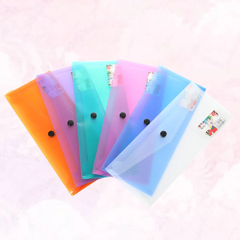 

A4 Plastic Document Folder Clear Document Envelope Folder With Snap Button Durable Storage Folder Organizer Random Color