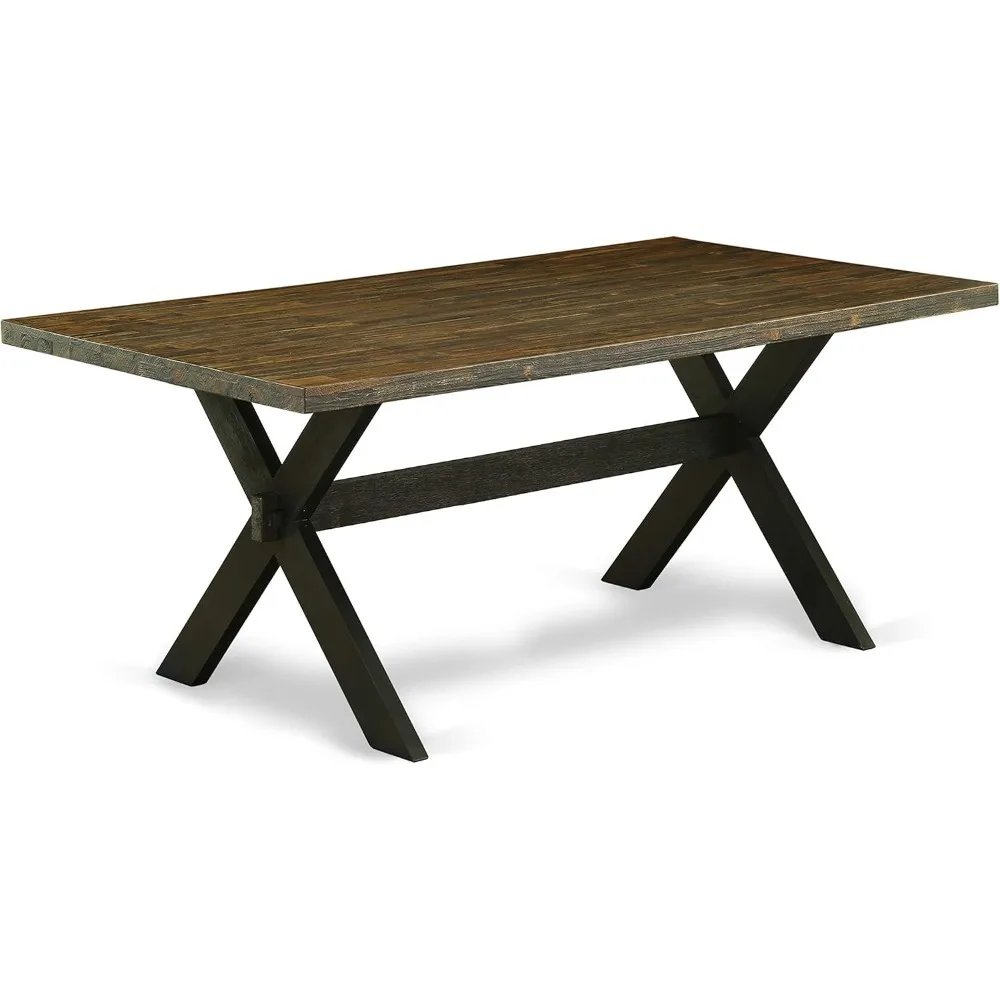 East West Furniture XT677 X-Style Kitchen Dining Table - a Rectangle Wooden Table Top with Stylish Legs, 40x72 Inch, Multi-Color 2