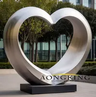 Wholesale contemporary red heart sculpture mall stainless steel 1
