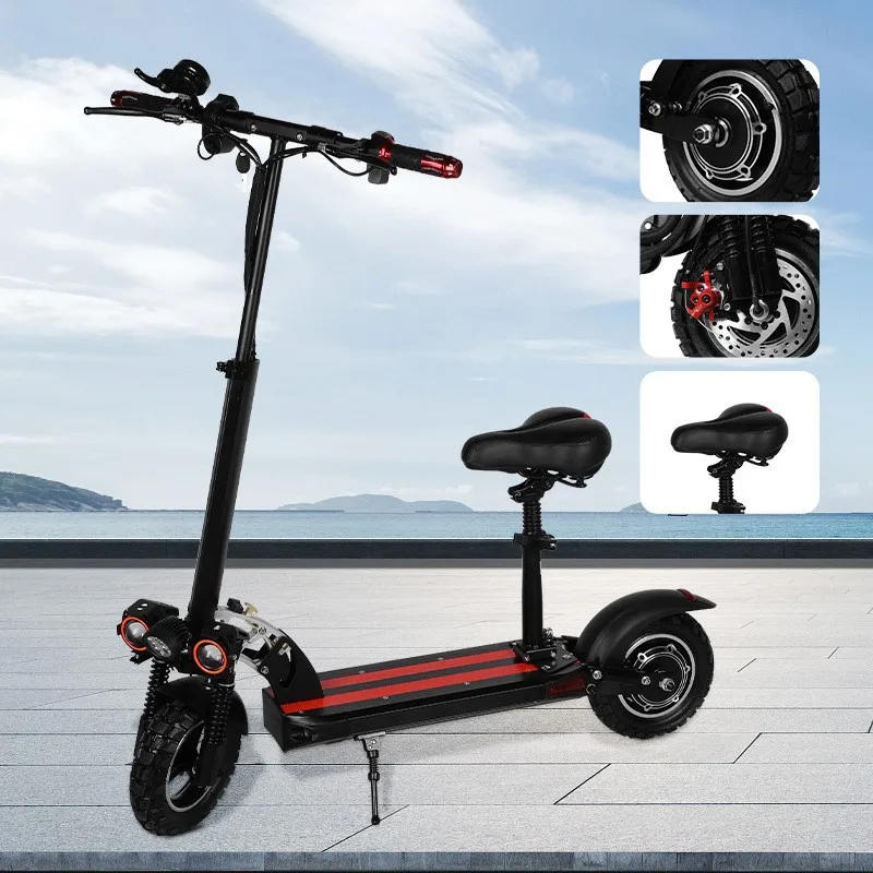10 Inch Foldable Off-road Tire, High-power Portable Adult Electric Scooter