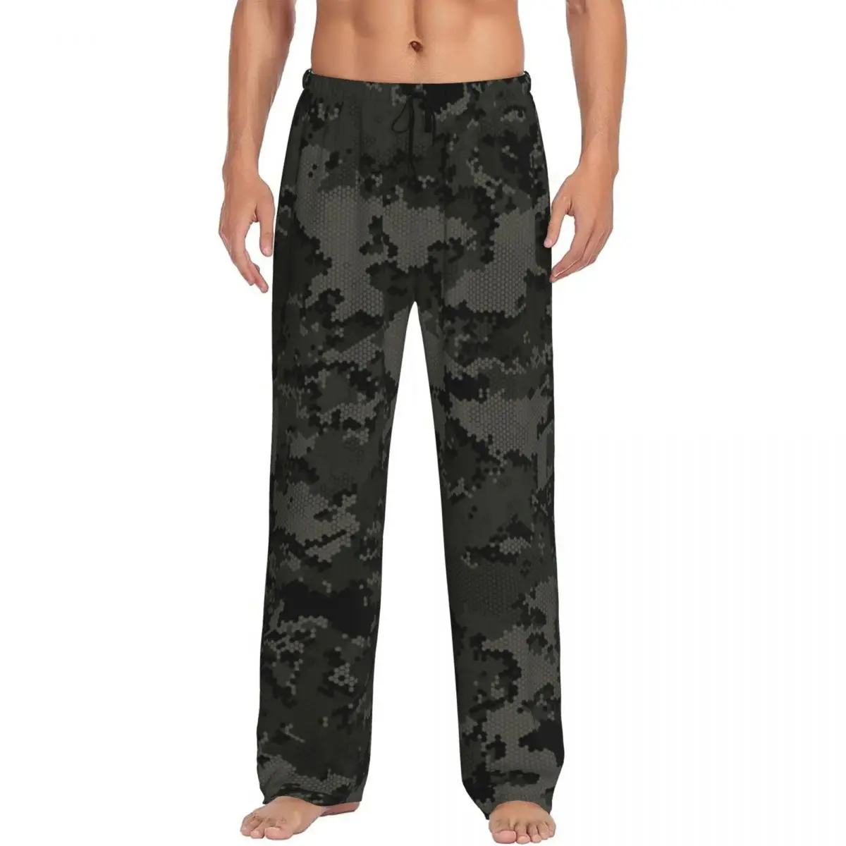 

Custom Print Men Blackout Alpha Zulu Camouflage Pajama Pants Camo Sleepwear Sleep Lounge Bottoms with Pockets