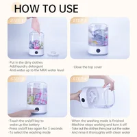 Mini machine à laver portable sans fil intelligente 4L, idéale pour les sous-vêtements, les fournitures pour animaux de compagnie, appareil de lavage compact pour la maison et le camping 5
