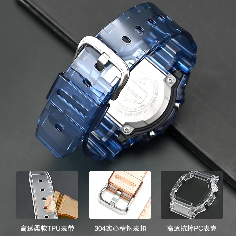 Resin Watch Strap+case For Casio G-shock Dw-5600/5000/5030