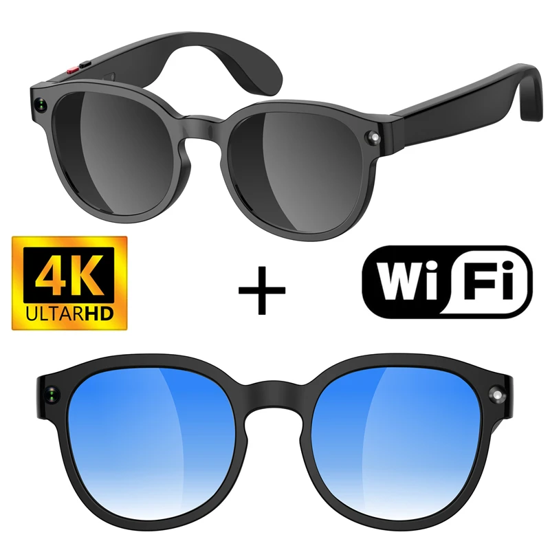 Inteligentne okulary AI 2026 z funkcją tłumaczenia AI, kamerą HD 8MP, nagrywaniem w 4K, połączeniami Bluetooth, nagrywaniem dźwięku i muzyką, inteligentne okulary przeciwsłoneczne.