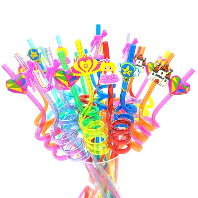 Reusable Kitty Straws Party Favors for Girl Kitty Theme Birthday Party  Supplies with 2 Cleaning Brush(24+2)