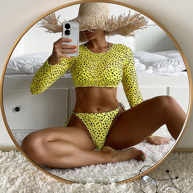 Ellolace Leopard Women's Swimsuit Of 3 Items Halter Micro Bikini Top Separately Print Bathing Suit Brazilian Low Waist Beachwear 4