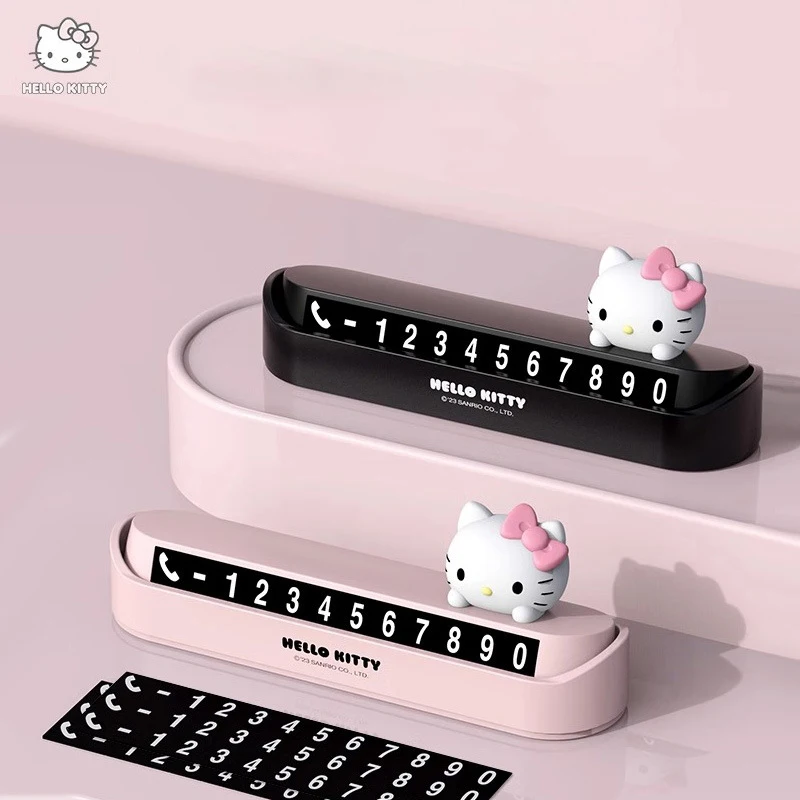 

Sanrio KT Mymelody, мультяшный автомобиль, временная искусственная Милая Аниме Кукла, украшение, номер можно скрыть, движение, номерной знак