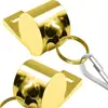 2pcs Metal Whistle Referee Sport Whistles Rugby Party Training School Soccer Football Basketball Cheerleaders Cheer With Rope 2