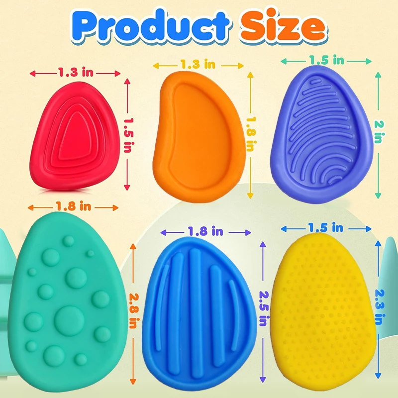 6PCS Soft Worry Stone Fidget Toy Autism Kid Calming Sensory Stone Fidgeting Stress Fingers Activity Toy Adults Anxiety ReliefToy fidget toy,sensory fidget toy,anti stress toy,finger sensory toy