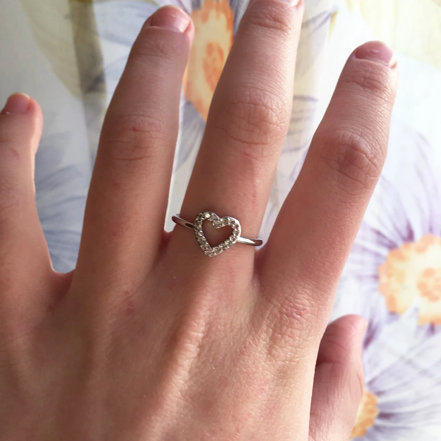 [韓国人気ジュエリー] nff Heart Key Shape Ring heart point gemstone key ring - nff