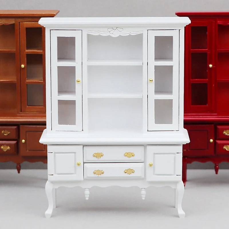 Multi Style Miniature Wooden Bookshelf Mini Cabinet Bedroom Furniture Kits Home & Living For 1:12 Dollhouse Toys Gift 5