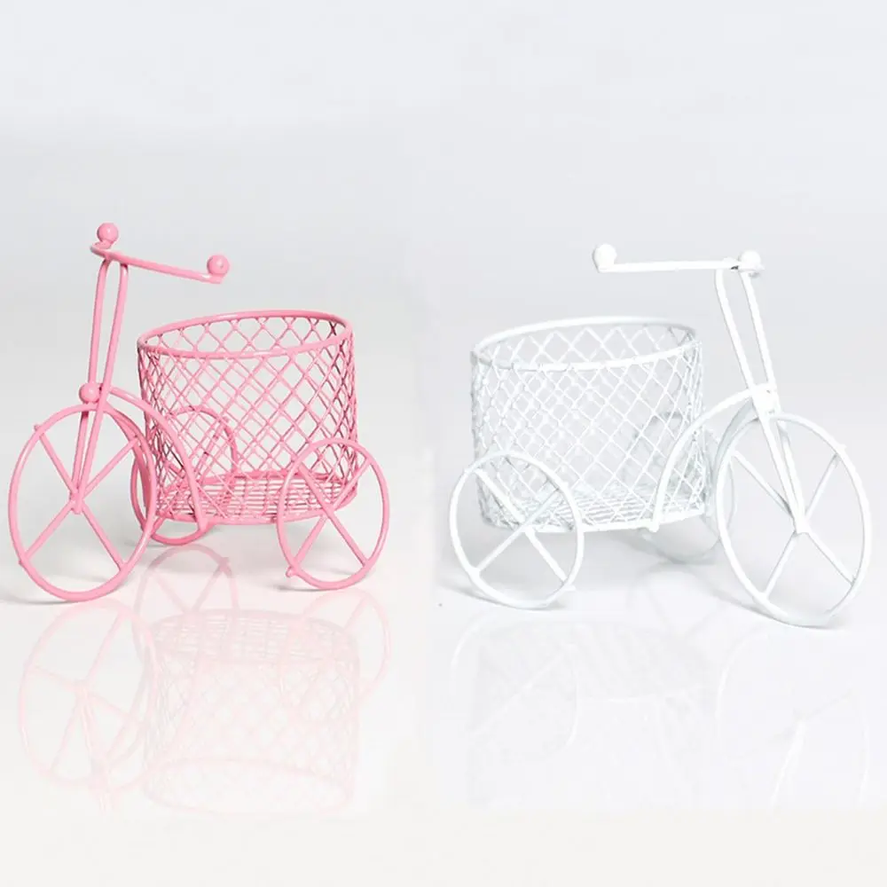 Mini Ornaments Iron Tricycle Retro Beauty Sponge Storage Jewelry Container Art Decoration Cute Shelves Closet Home Organizer