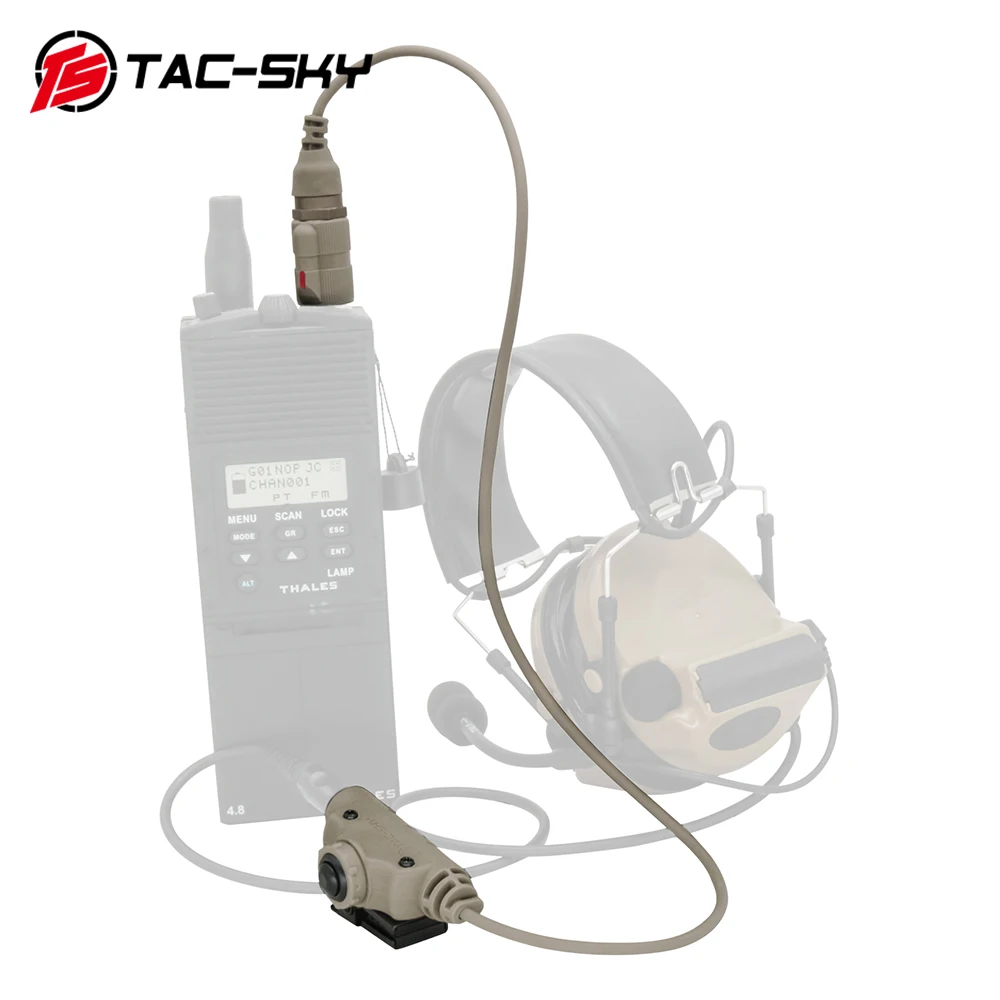 TAC-SKY U94 V2 6Pin PTT Tactical Shooting Hunting Headphone Adapter for AN/PRC 152\148 Tactical Walkie Talkie