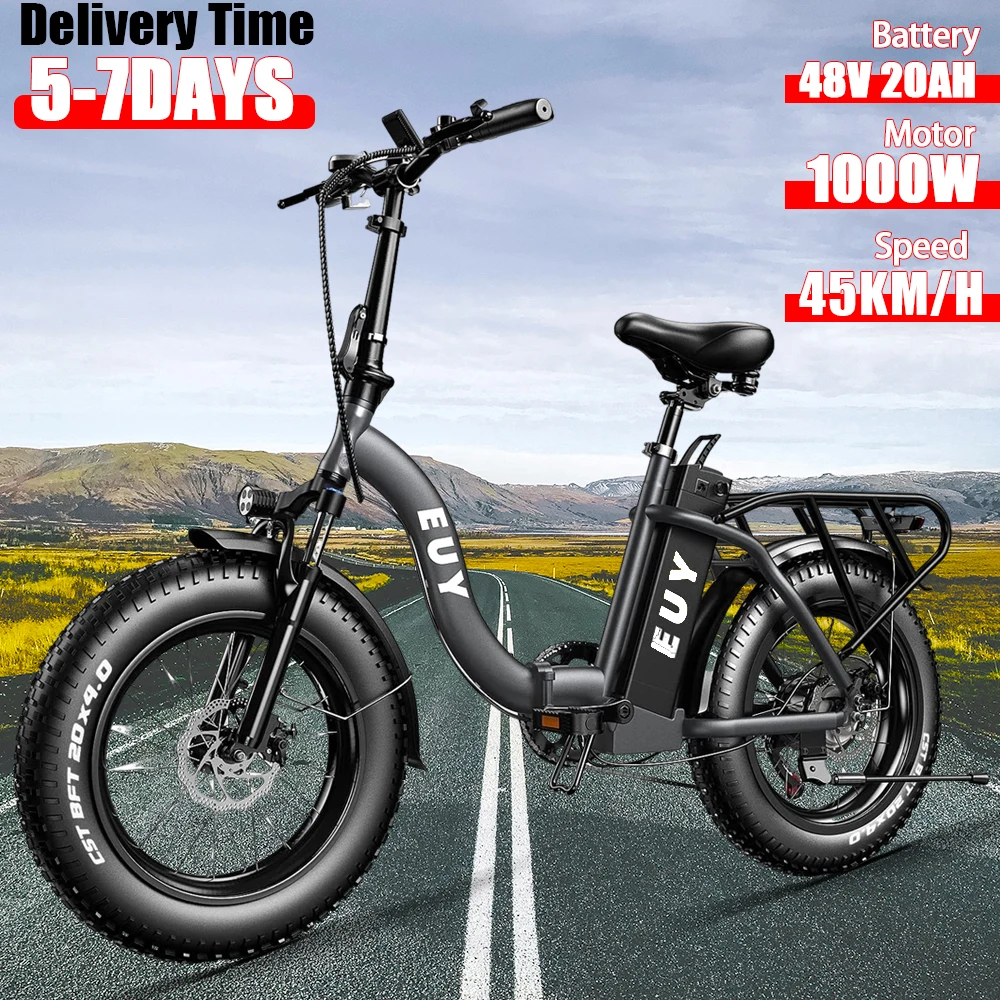 HX Q3 Bicicleta Electrica, Batería Desmontable De 48V 20Ah, 20''x4.0 Fat Tyre, Moto Electrica Adulto, Velocidad 25KM/H, Alcance 40-60KM, Sistema De 7 Velocidades, Bici Electrica Frenos De Doble Disco