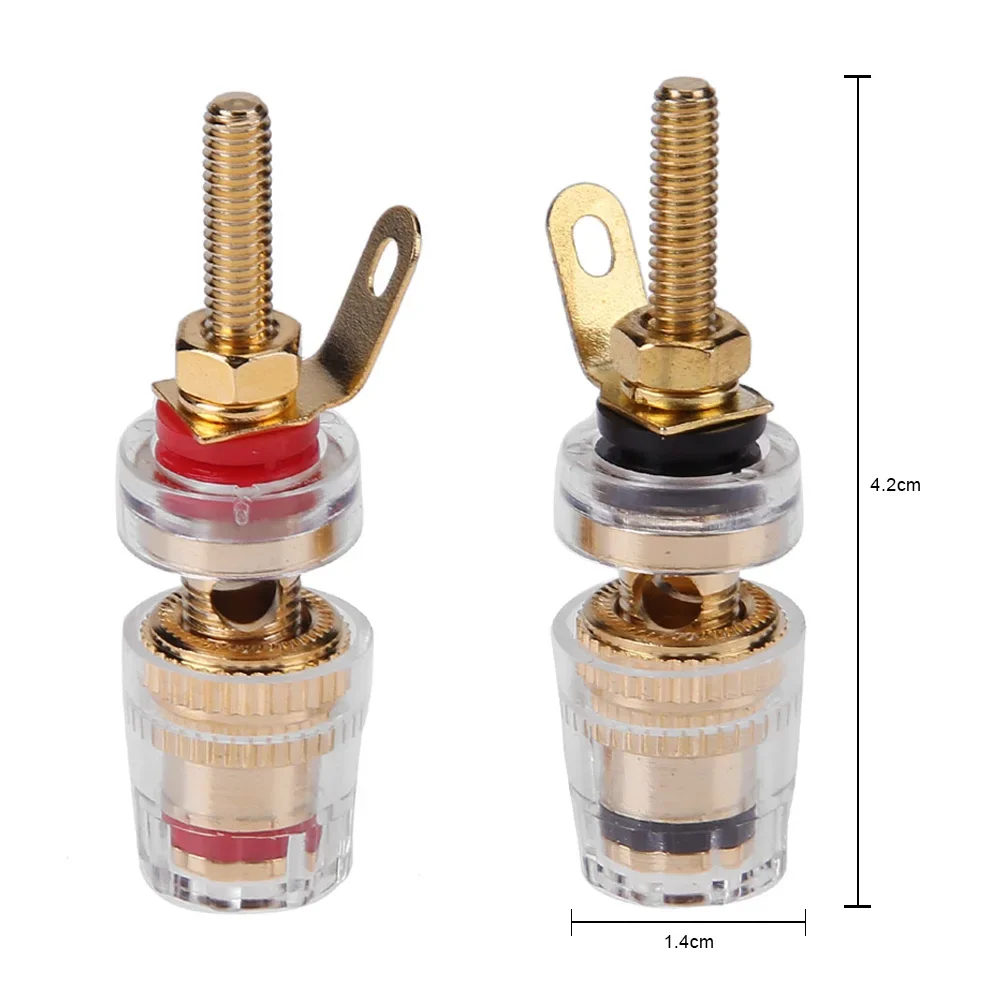 2/4/6/8/10Pcs 4mm Brass Speaker Low Frequency Amplifier Connector with Transparent Shell Binding Posts for Banana Plugs