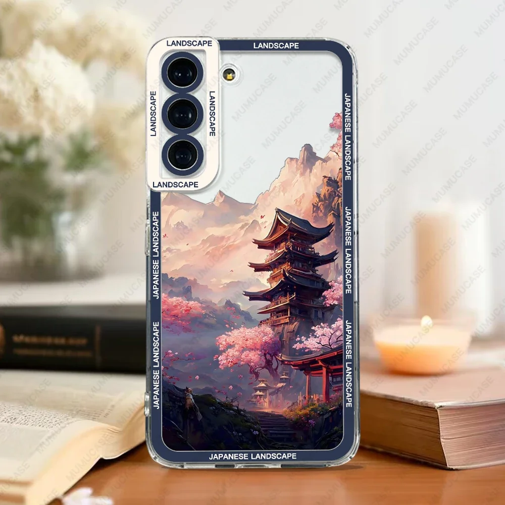 thumbnail image 1 of Case For Samsung Galaxy S24 S20 S21 FE S22 S23 Ultra A32 A33 A50 A52 A53 A73 A54 A14 Soft Cover Japanese Landscape Waves, 1 of 5
