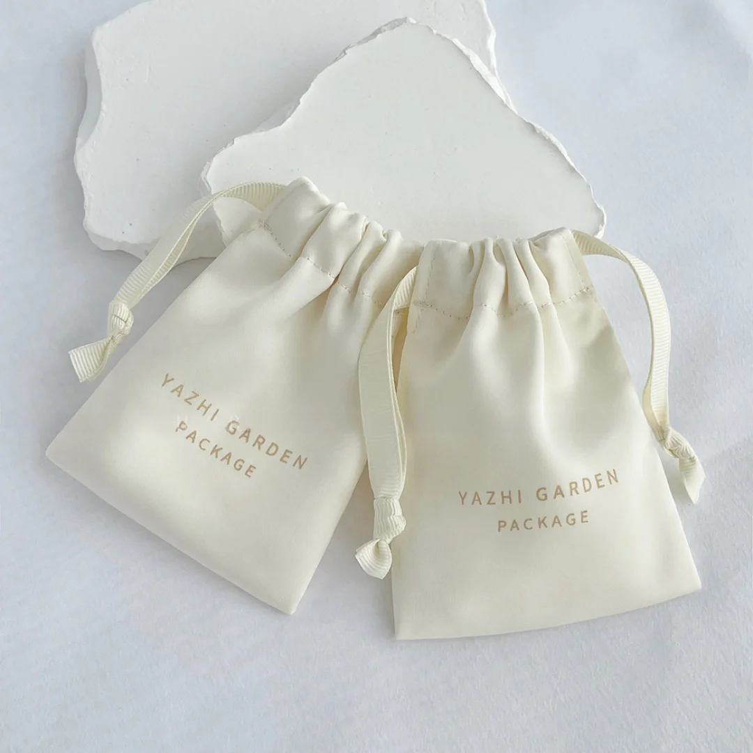 TOPTIE 50 Sacchetti Regalo In Raso Personalizzabili Con Logo - Con Coulisse, Per Gioielli, Cosmetici, Idee Regalo