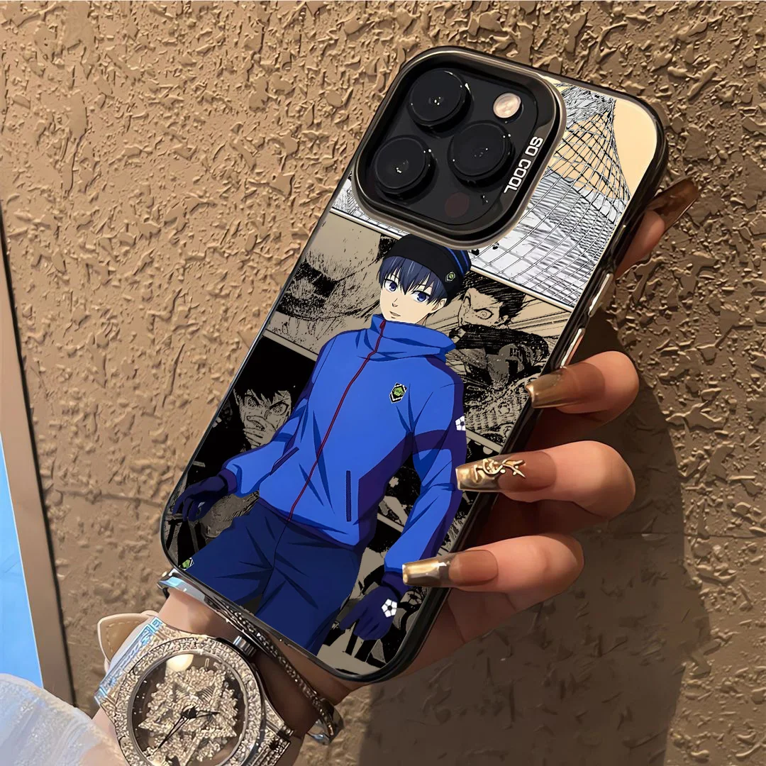 Vibrant Blue Anime-Inspired Secure Phone Case Cover