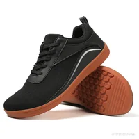 Barefoot Sneakers Adult Cross-Trainer Wide Toe Box Men's Wide Minimalist Zero Drop Sole Casual Knitting Walking Shoes Large Size 1