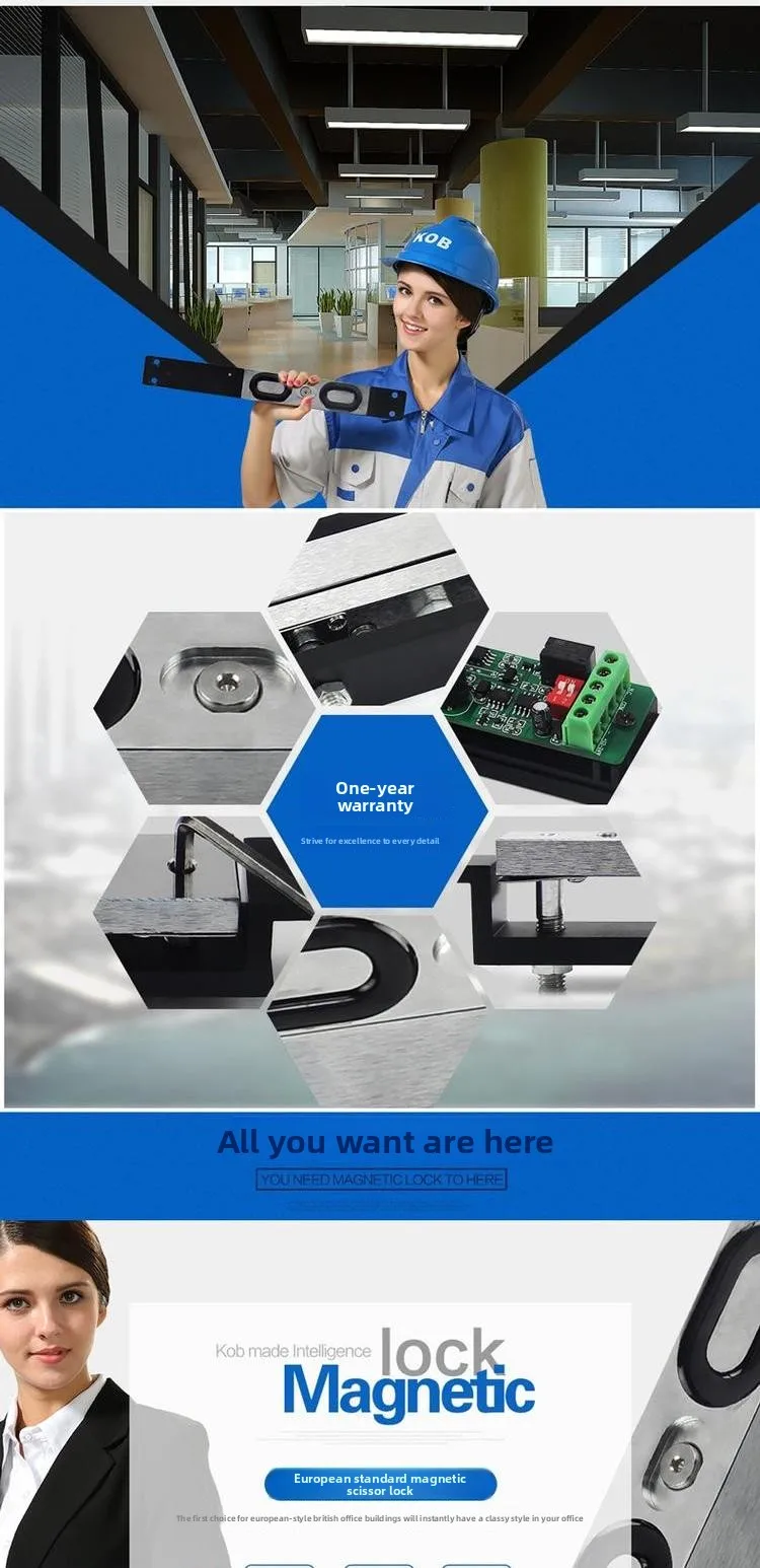 magnetic lock 1000KG European style access control electromagnetic lock 12V24V e