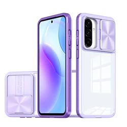 Custodia Trasparente per Telefono con Copertura Scorrevole per Fotocamera e Protezione dagli Urti - Shockproof e Trasparente