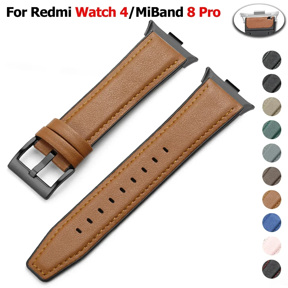 Vintage Leather Strap Wristband for Smartwatches - Replaceable Accessory Bracelet