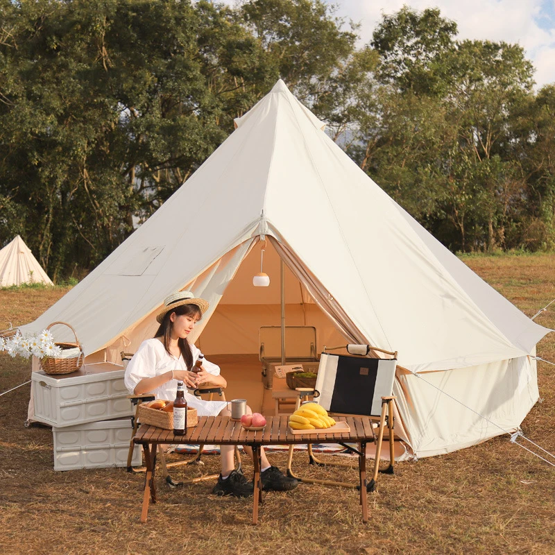 Tente de camping familiale en toile de glamping de luxe, grande taille, 4 à  6 ans, étanche - AliExpress