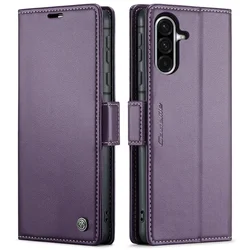CaseMe Leather Flip Wallet Phone Case with Card Holder - Samsung A72 (4G 5G) (Purple)
