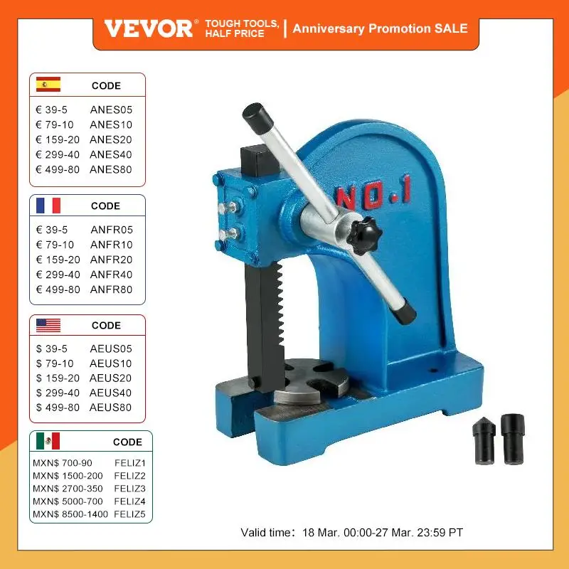 Vevor Arbor Press 1 Ton 3 Ton