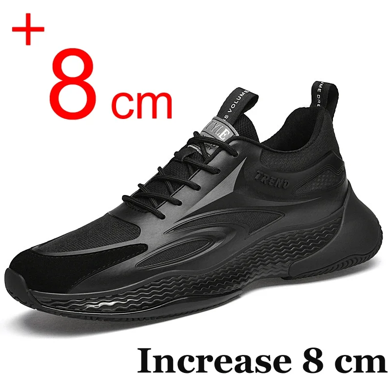 

Men casual sneakers elevator shoes fashion breathable mesh heightening shoes for Man 8cm 6cm hidden heels height increased shoes