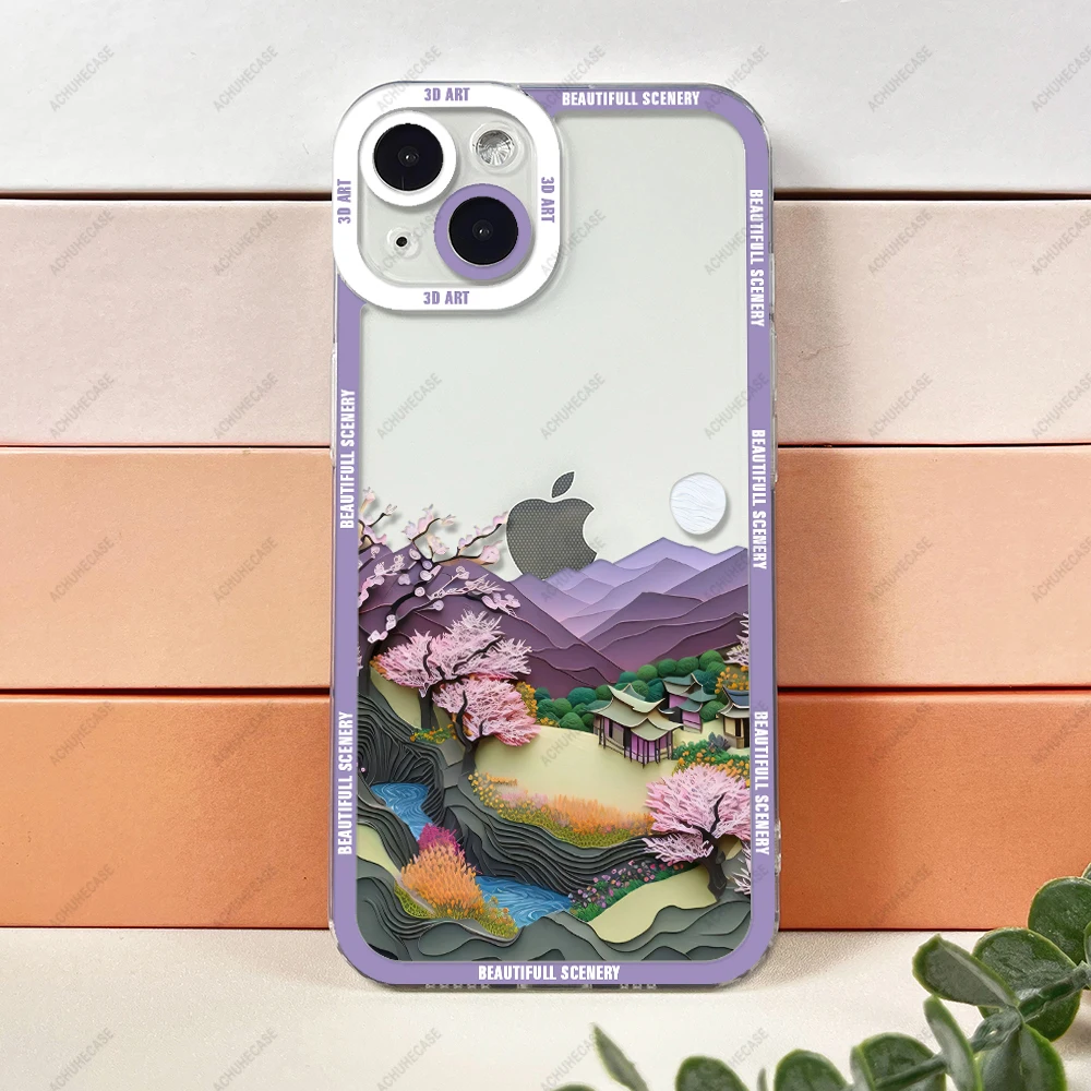 Scenery Art Phone Case For iPhone 16 15 14 13 12 Plus Pro