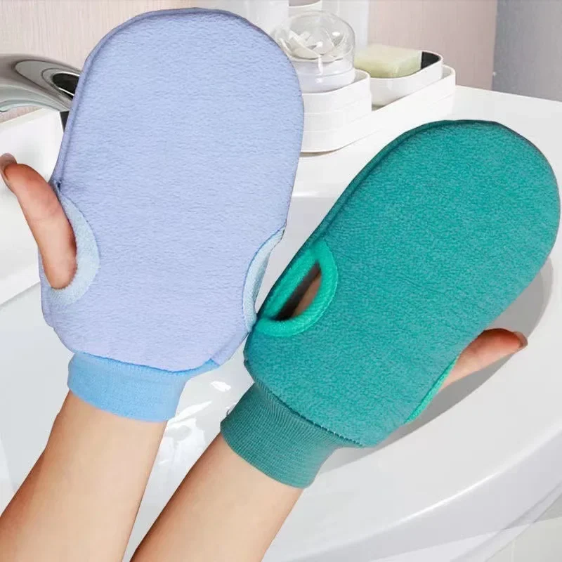 Bath Towel Exfoliator Pure Colour Double Sided Adults Rough Yarn Stain Removal Rubbing Gloves Men & Women Bath Towel Bathroom