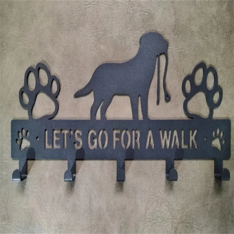 Metal Iron Art Pet Dog Hanger 5 Hooks Coat Key Lead Leash Wall Rack Holder Organizer Towel Rack Organizer Storage rack hook 5