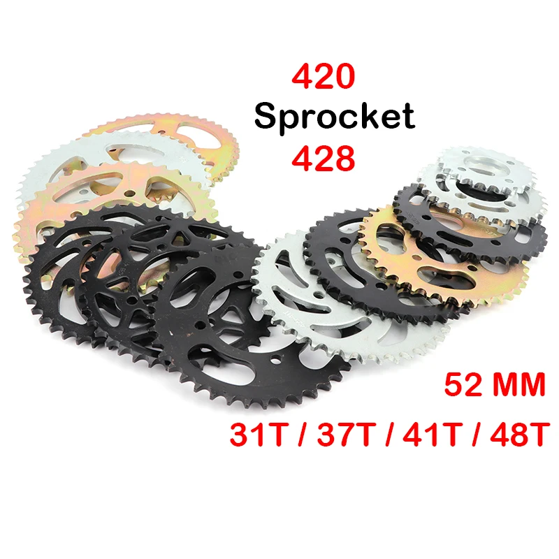 Motorcycle 420/428 Chain 31T/37T/41T/48T 52MM Rear Chain