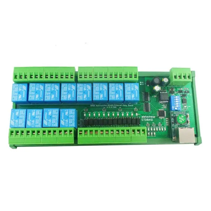 

2 IN1 12Ch Ethernet/RS485 Relay Module Modbus RTU TCP/IP UART Network controller Switch Board for PLC PTZ Camera Motor LED