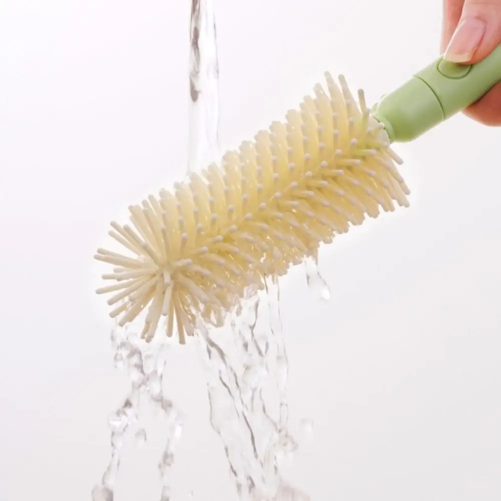 Convenient Baby Bottle Brush Set with Stand 360 Degree Rotation Washing Tool Set Long Handle Water Bottle Cleaner