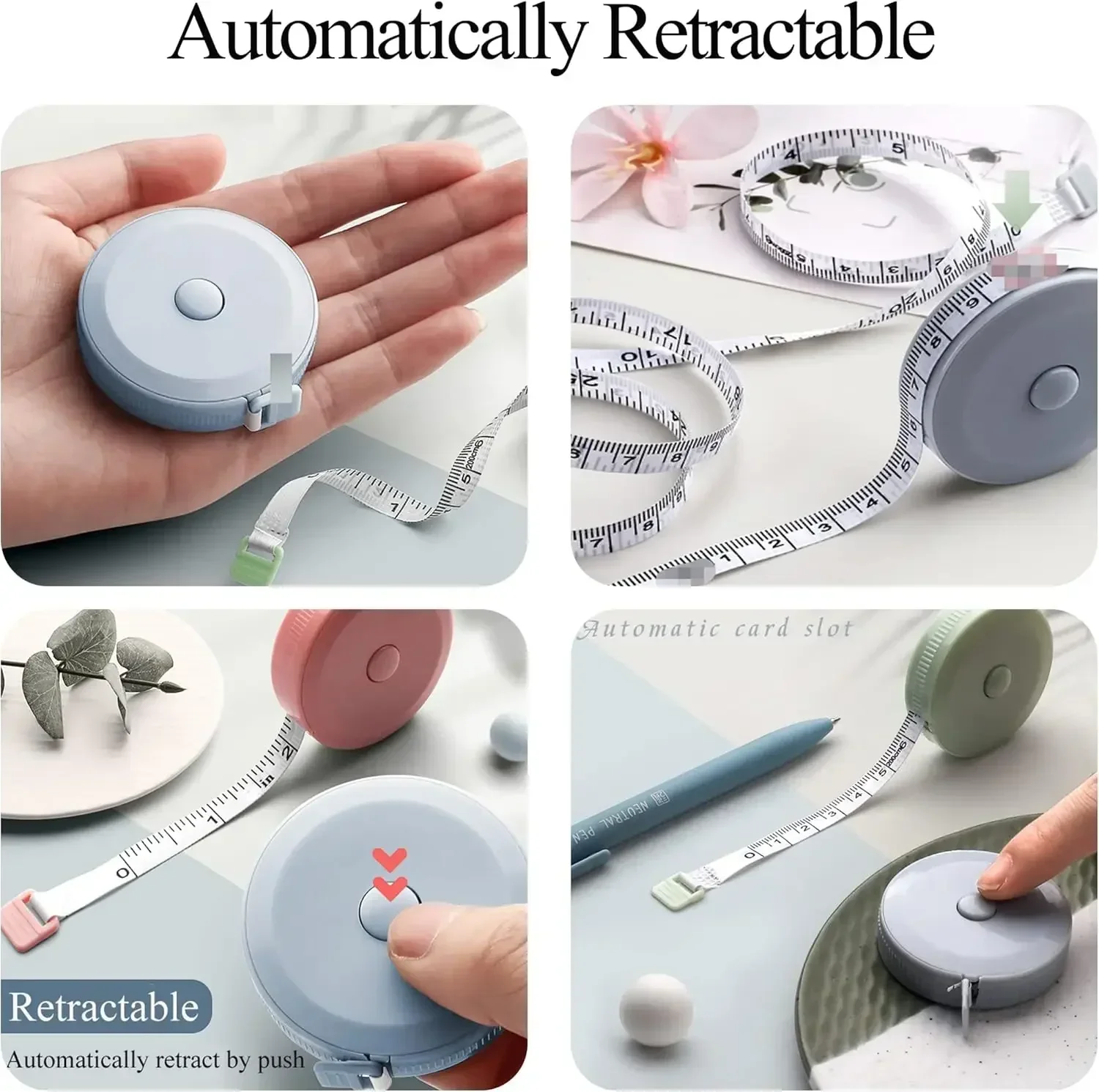 2M Sewing Measuring Tape Retractable Tailor Tape Double Scale Soft Ruler for Home Children Height Chest Waist Handcraft Clothing